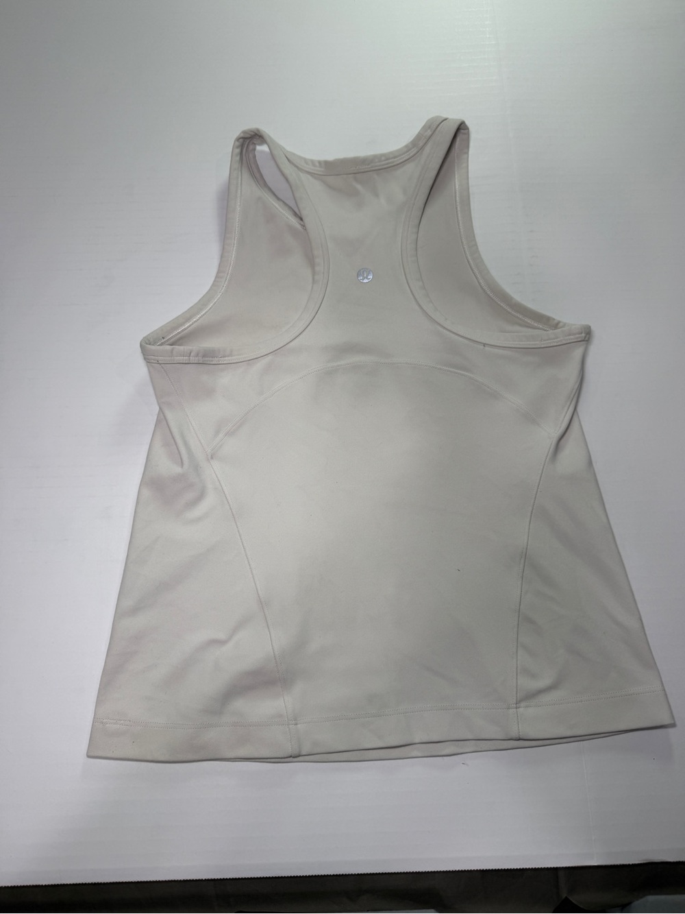 Lululemon High Neck Cropped Racerback Tank Top Cream Beige Size 10 - Picture 4 of 4